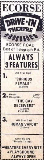 Ecorse Drive-In Theatre - Jan 7 1970 Ad (newer photo)